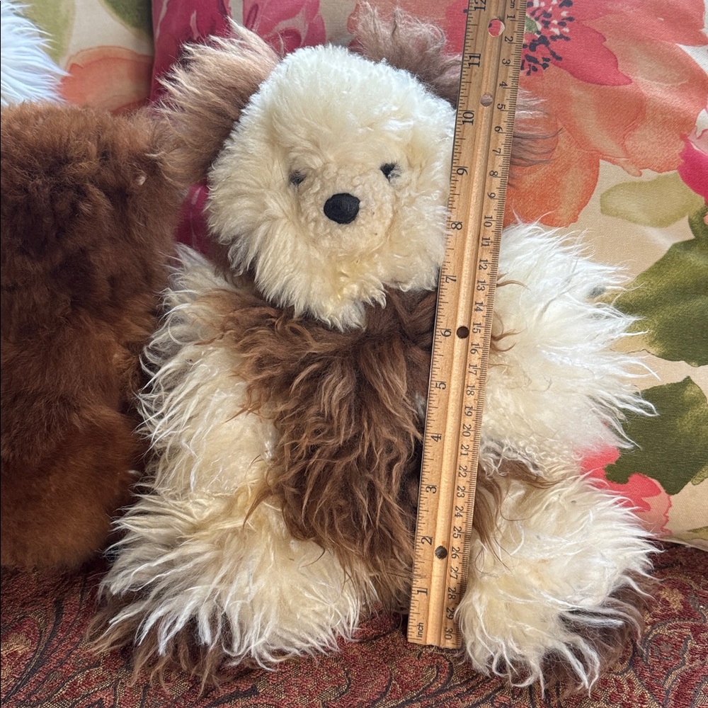 Alpaca Bear stuffed animal 100 💯 % alpaca fur very soft cuddly toy present gift - Picture 4 of 7
